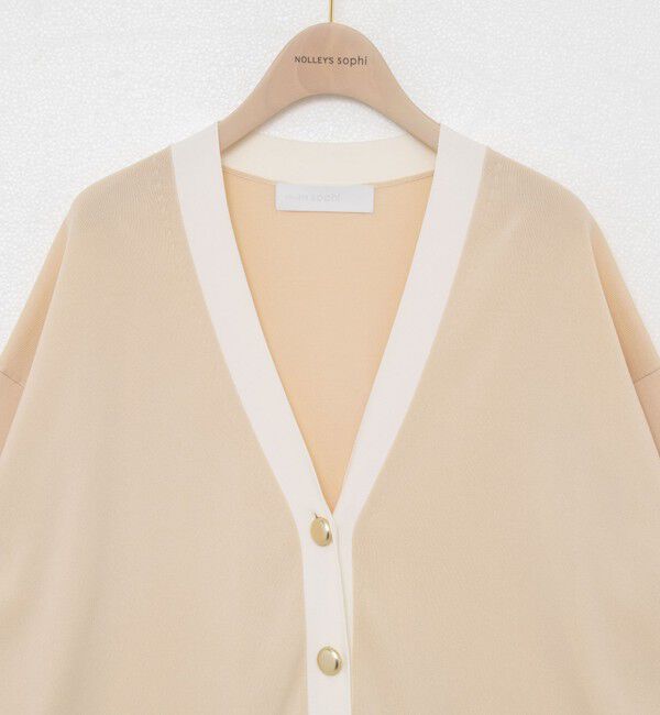 NOLLEY'S sophi「《手洗い可能》マルチファンクション配色Vネックカーディガン」|カーディガン|