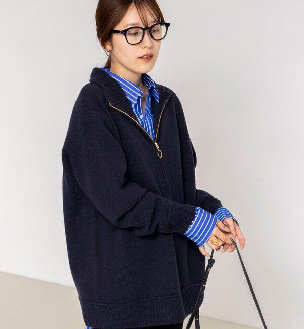 Rie Miller「《手洗い可能》ハーフZIPプルオーバー」|ニット・セーター|