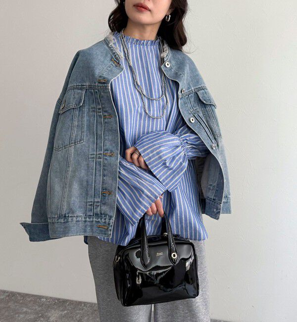 fredy emue「袖フレアストライプシャツ」|シャツ・ブラウス|