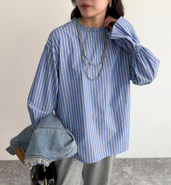 fredy emue「袖フレアストライプシャツ」|シャツ・ブラウス|