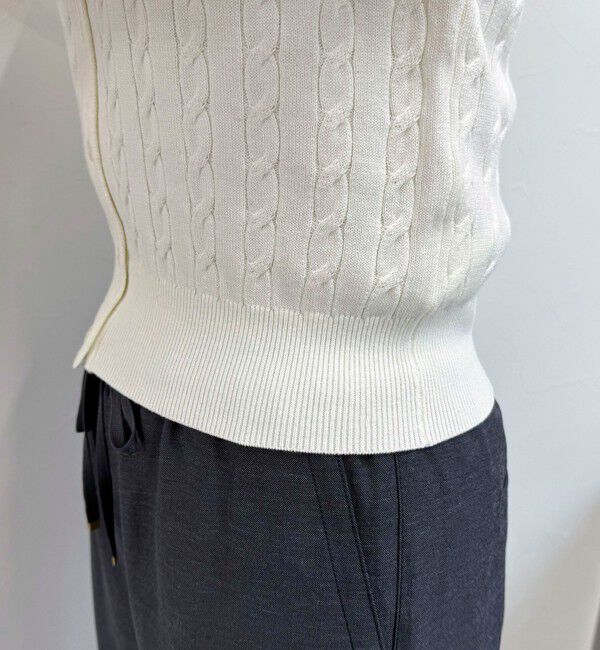 fredy emue「FR刺繍ケーブル柄半袖カーディガン」|カーディガン|