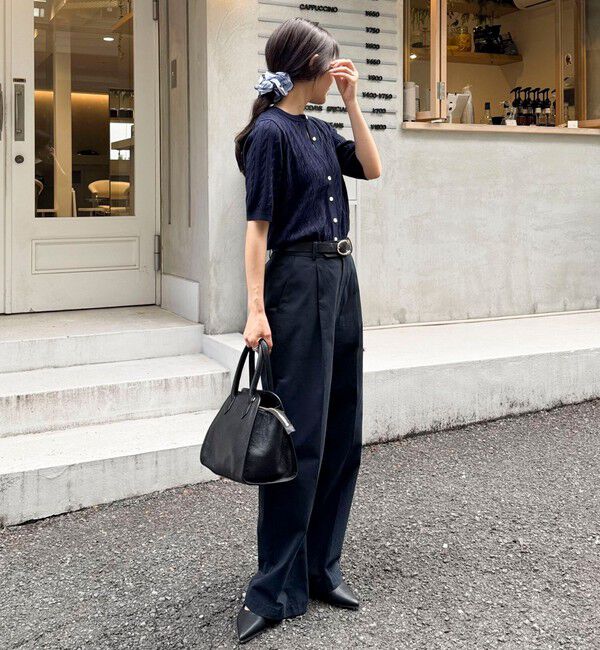 fredy emue「FR刺繍ケーブル柄半袖カーディガン」|カーディガン|