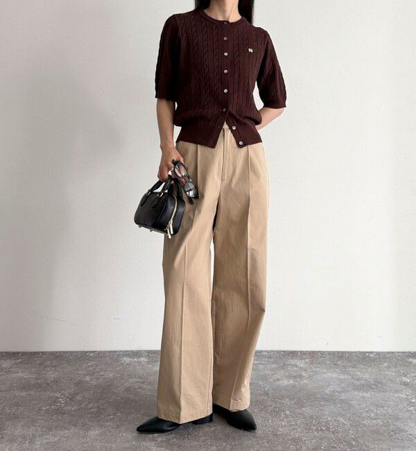 fredy emue「FR刺繍ケーブル柄半袖カーディガン」|カーディガン|