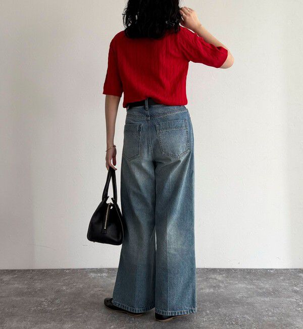 fredy emue「FR刺繍ケーブル柄半袖カーディガン」|カーディガン|