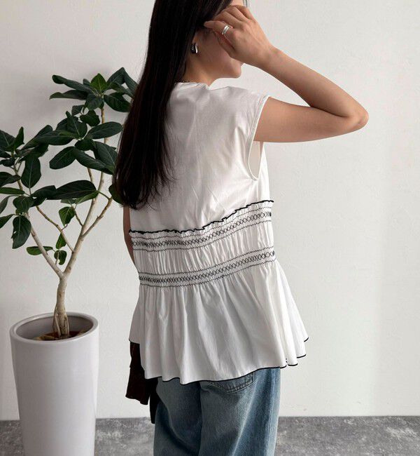 fredy emue「スモッキングフレンチプルオーバー」|Tシャツ・カットソー|