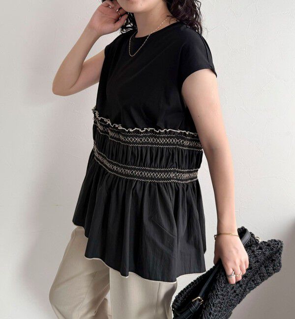 fredy emue「スモッキングフレンチプルオーバー」|Tシャツ・カットソー|