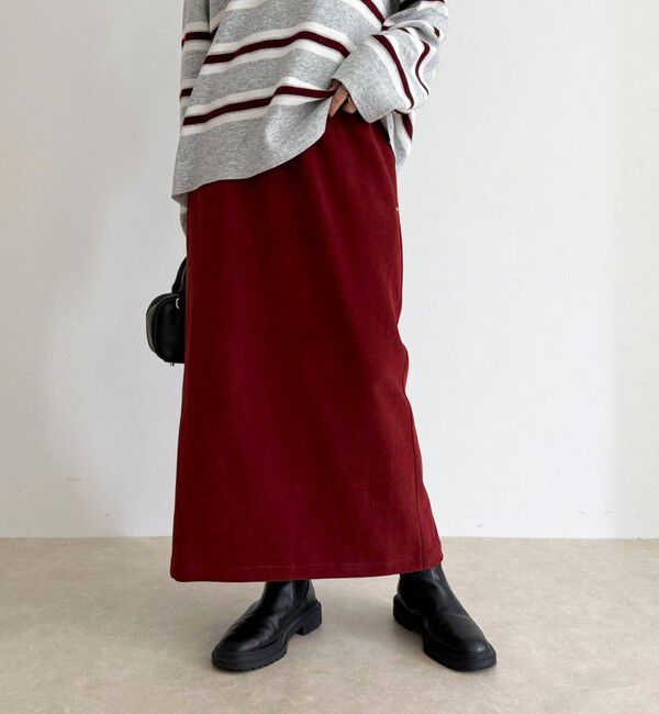 fredy emue「起毛ツイルＩラインスカート」|スカート|ボルドー