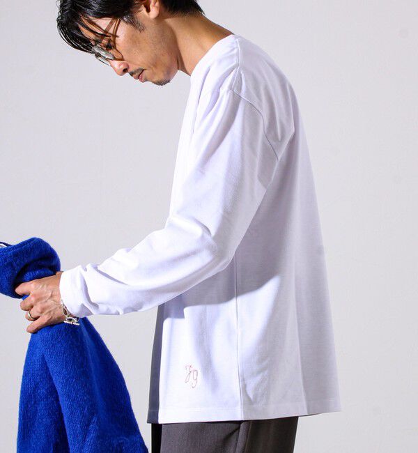 GLOSTER「【MARUDE COTTON】ロープ刺繍Ｔ ロングスリーブ」|Tシャツ・カットソー|