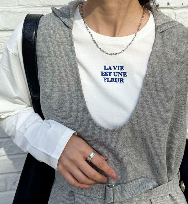 fredy emue「ワンポイント刺繍ロゴロンTシャツ」|Tシャツ・カットソー|オフホワイト