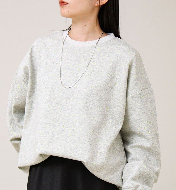 GLOSTER「星穴ネップボンディング クルーネックスウェット」|スウェット・ジャージ|ライトグレー