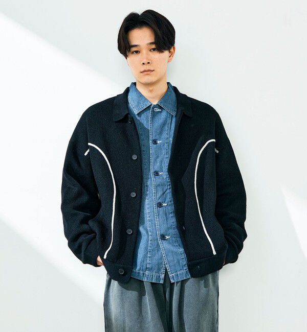 GLOSTER「ウエスタンライン ニットカーディガン」|カーディガン|ブラック