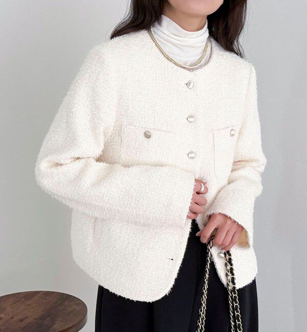 fredy emue「ノーカラーツィードジャケット」|ノーカラージャケット|