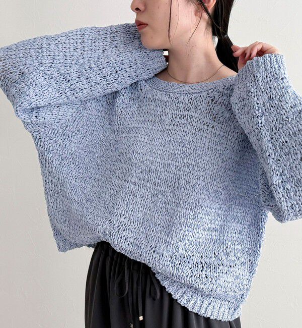 fredy emue「テープヤーンニットプルオーバー」|ニット・セーター|サックスブルー