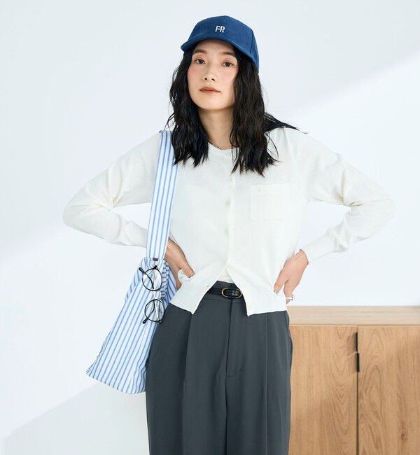 fredy emue「FR刺繍コットン混BASICカーディガン」|カーディガン|オフホワイト