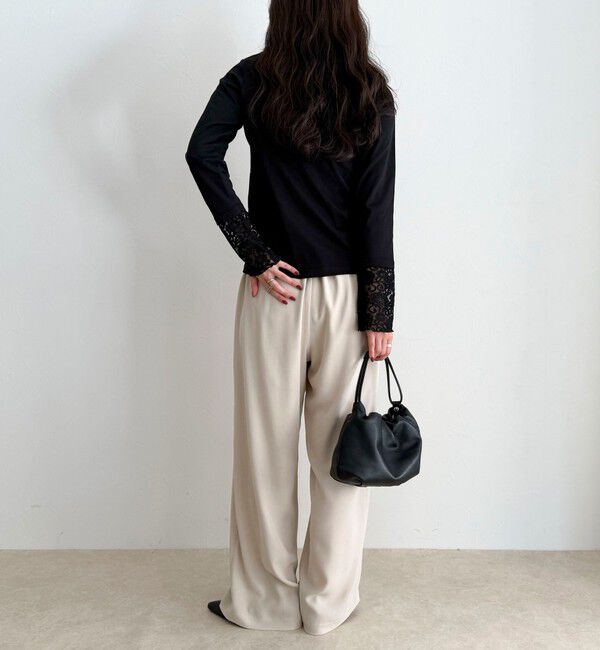 fredy emue「【1枚でもレイヤードでも◎】レーススリーブ衿フリルロンTシャツ」|Tシャツ・カットソー|