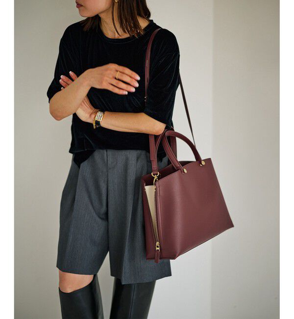 ROPE「【E'POR】Y BAG Medium【軽量】【メディア掲載】」|ハンドバッグ|ワイン(66)
