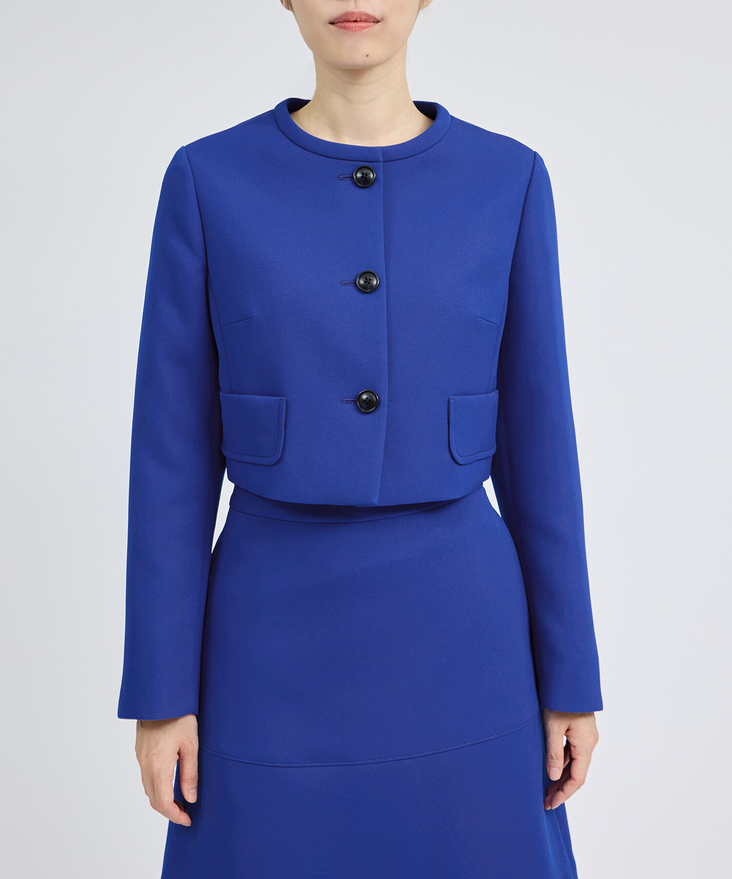 ROPE「トリプルクロスノーカラーショートジャケット/セットアップ対応」|ノーカラージャケット|