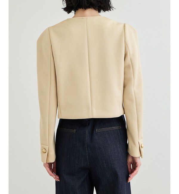 ROPE「金ボタンニットジャケット」|ノーカラージャケット|