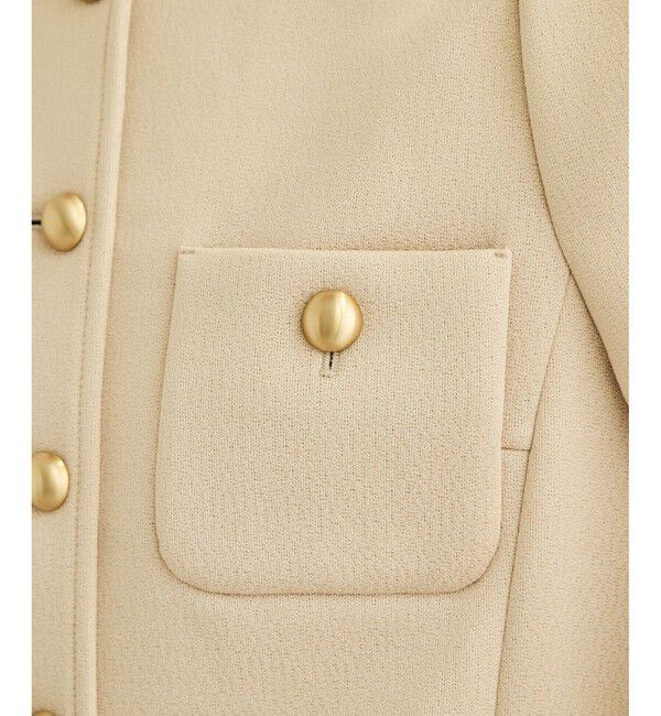 ROPE「金ボタンニットジャケット」|ノーカラージャケット|