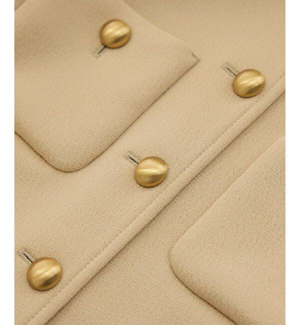 ROPE「金ボタンニットジャケット」|ノーカラージャケット|