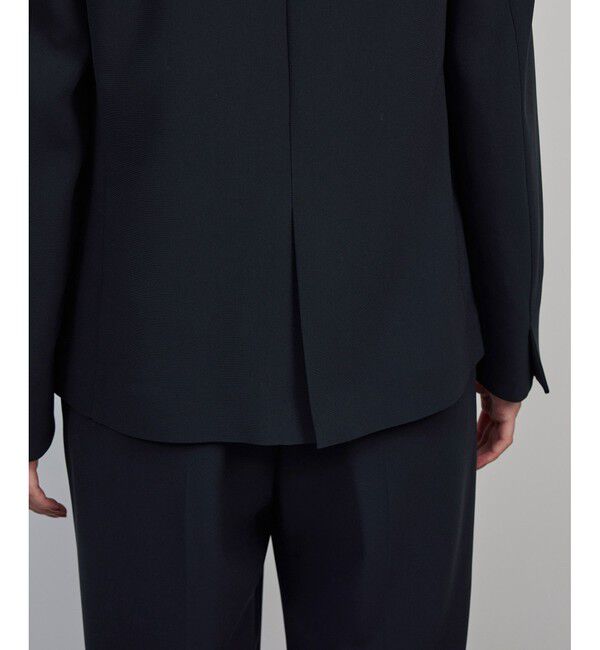 ROPE「トリアセダブルクロス クルーネックジャケット/イージーケア・セットアップ対応・25AW」|ノーカラージャケット|