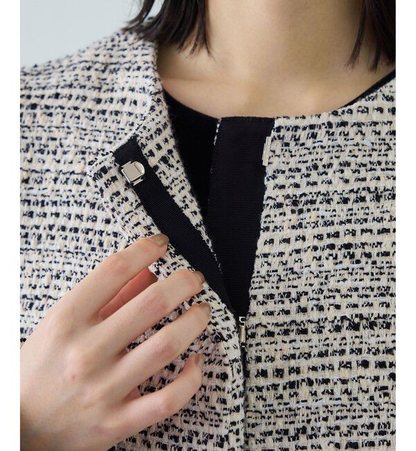 ROPE「ツイードジャケット」|ノーカラージャケット|