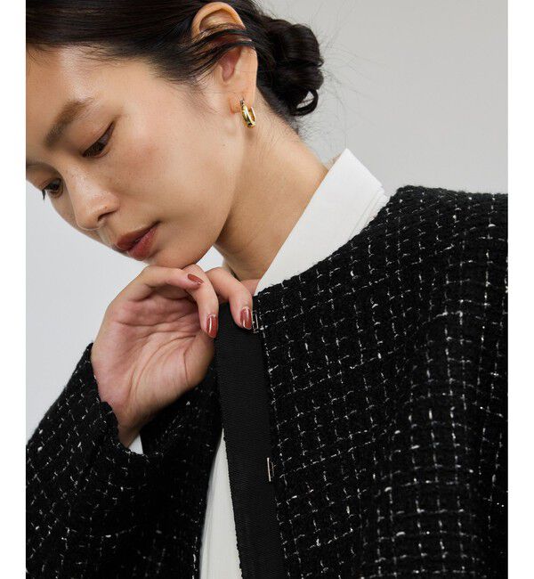 ROPE「ツイードジャケット」|ノーカラージャケット|