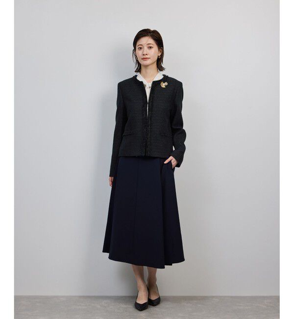 ROPE「ミックスツイードノーカラージャケット/セットアップ対応・25AW」|ノーカラージャケット|