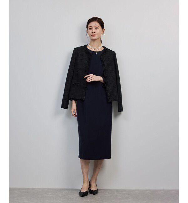 ROPE「ミックスツイードノーカラージャケット/セットアップ対応・25AW」|ノーカラージャケット|