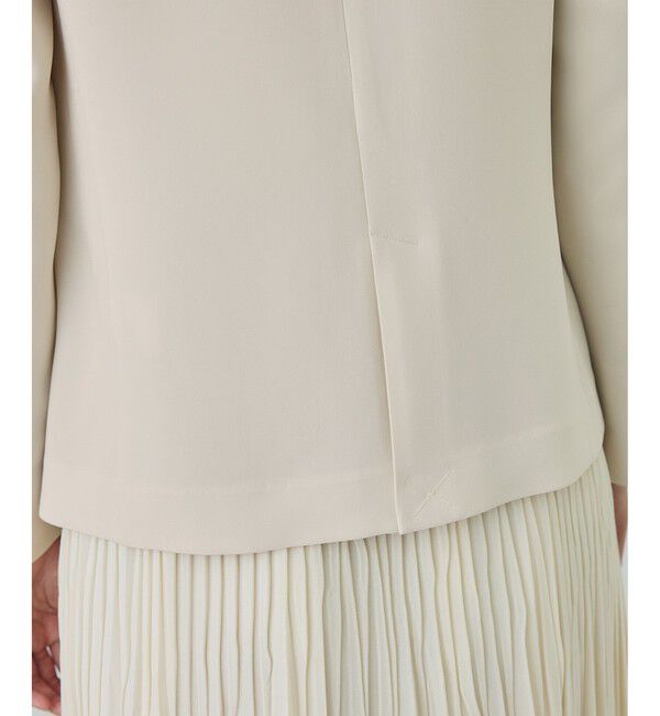 ROPE「トリアセダブルクロス Ｖネックジャケット/イージーケア・セットアップ対応・26SS」|ノーカラージャケット|