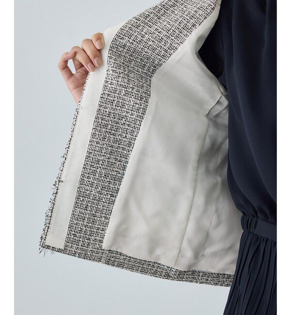 ROPE「ミックスツイードノーカラージャケット/26SS」|ノーカラージャケット|