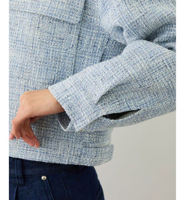 ROPE「ツイードノーカラージャケット」|ノーカラージャケット|