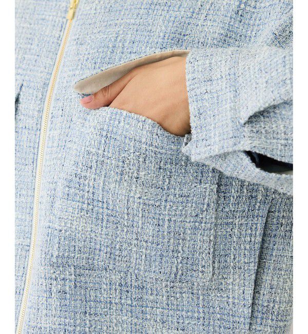 ROPE「ツイードノーカラージャケット」|ノーカラージャケット|