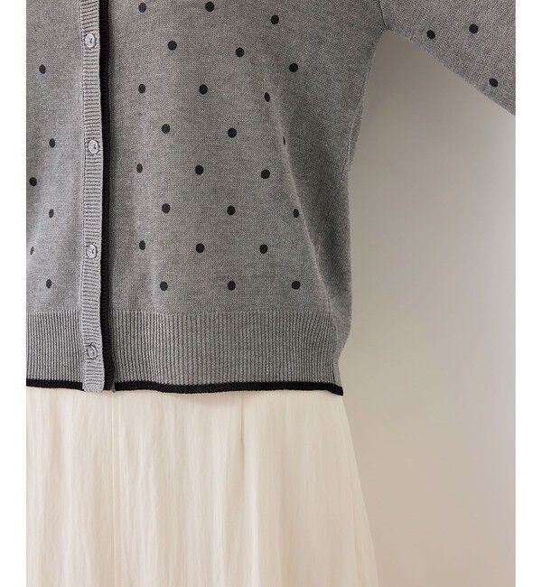 VIS「【WEB限定】麻ライクドット配色カーディガン」|カーディガン|