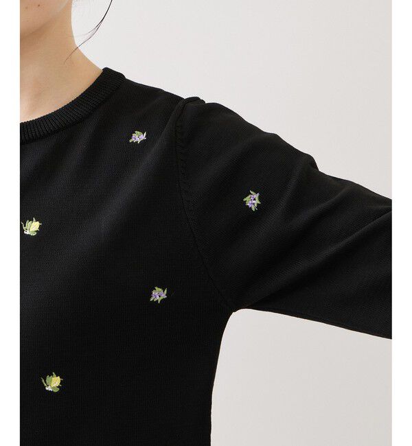 VIS「【WEB限定】フルーツ刺しゅうクルーネックカーディガン」|カーディガン|