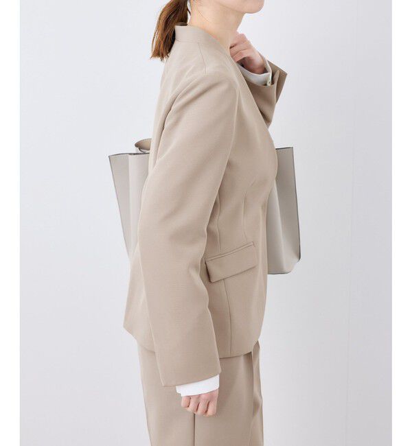 Rope&rsquo;Picnic「【360&deg;ウルトラストレッチ】UVカット・花粉ガード/ノーラペルジャケット/セットアップ対応」|ノーカラージャケット|