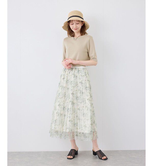 Rope&rsquo;Picnic「【イージーケア・UVカット・接触冷感・洗濯機OK】ハーフスリーブニットプルオーバー」|ニット・セーター|