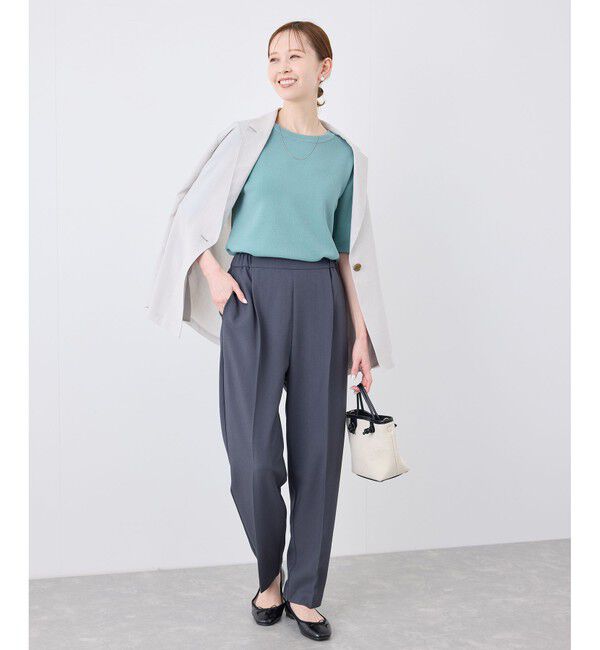 Rope&rsquo;Picnic「【イージーケア・UVカット・接触冷感・洗濯機OK】ハーフスリーブニットプルオーバー」|ニット・セーター|