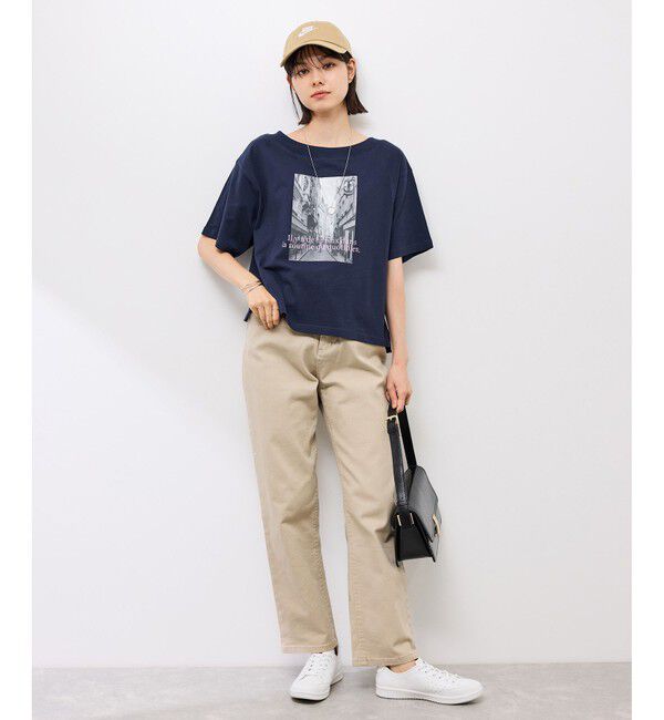 Rope&rsquo;Picnic「オフショルプリントハーフスリーブTシャツ」|Tシャツ・カットソー|