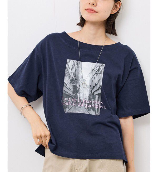 Rope&rsquo;Picnic「オフショルプリントハーフスリーブTシャツ」|Tシャツ・カットソー|