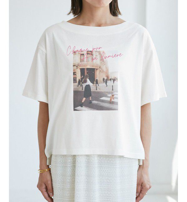 Rope&rsquo;Picnic「オフショルプリントハーフスリーブTシャツ」|Tシャツ・カットソー|