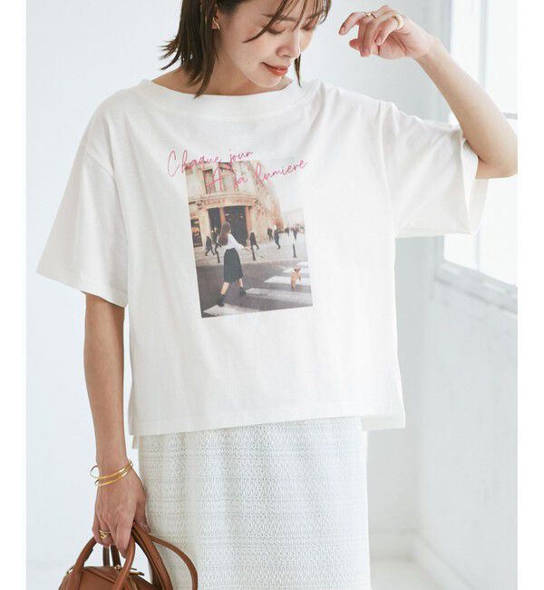 Rope&rsquo;Picnic「オフショルプリントハーフスリーブTシャツ」|Tシャツ・カットソー|