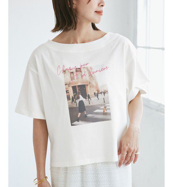 Rope&rsquo;Picnic「オフショルプリントハーフスリーブTシャツ」|Tシャツ・カットソー|