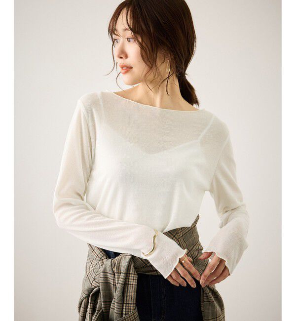 Rope&rsquo;Picnic「ラメシアーリブカットソー」|Tシャツ・カットソー|ホワイト(10)