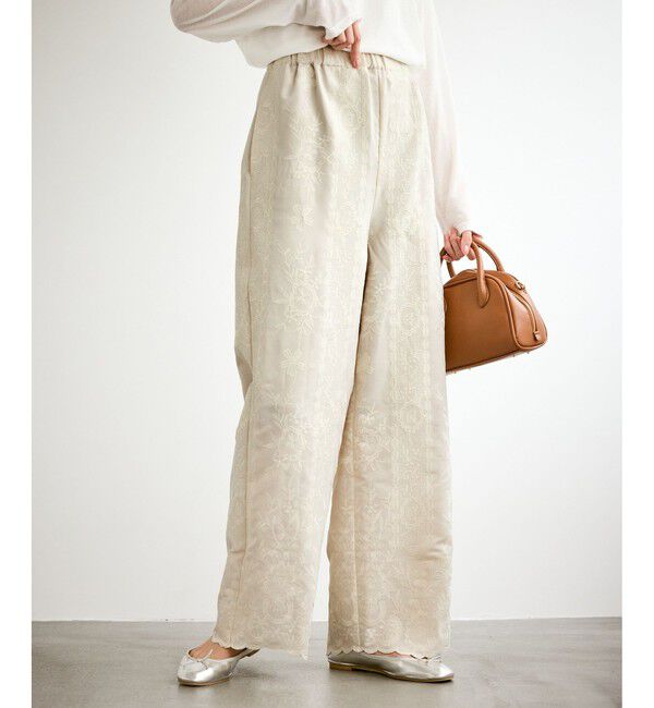 Rope&rsquo;Picnic「ウィンターイージー刺繍パンツ」|チノ|