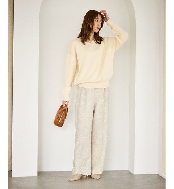 Rope&rsquo;Picnic「ウィンターイージー刺繍パンツ」|チノ|