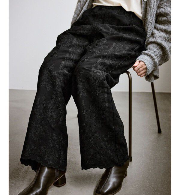 Rope&rsquo;Picnic「ウィンターイージー刺繍パンツ」|チノ|