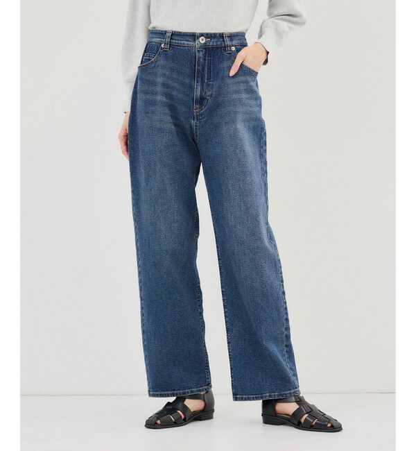 Rope&rsquo;Picnic「ウエストシェイプハイライズマムジーンズ」|デニム|