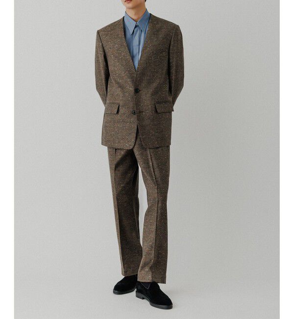 ADAM ET ROPE'「ハードクロス ノーカラージャケット / セットアップ対応」|ノーカラージャケット|