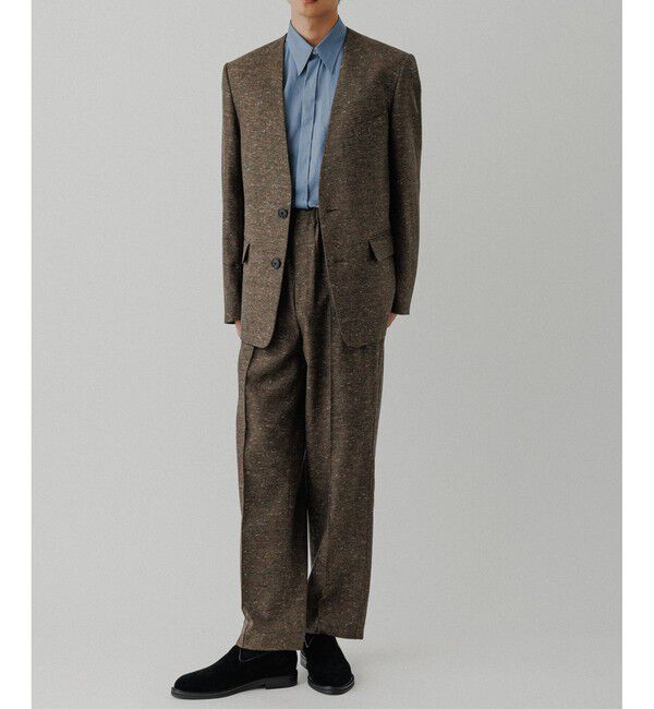 ADAM ET ROPE'「ハードクロス ノーカラージャケット / セットアップ対応」|ノーカラージャケット|